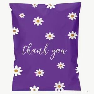 10 (14.5 x 19) XXL Purple Gift Bags with Daisy Print Poly Bags Shipping Bags
